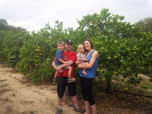 Picking oranges with family and friends in Clermont, FL. 